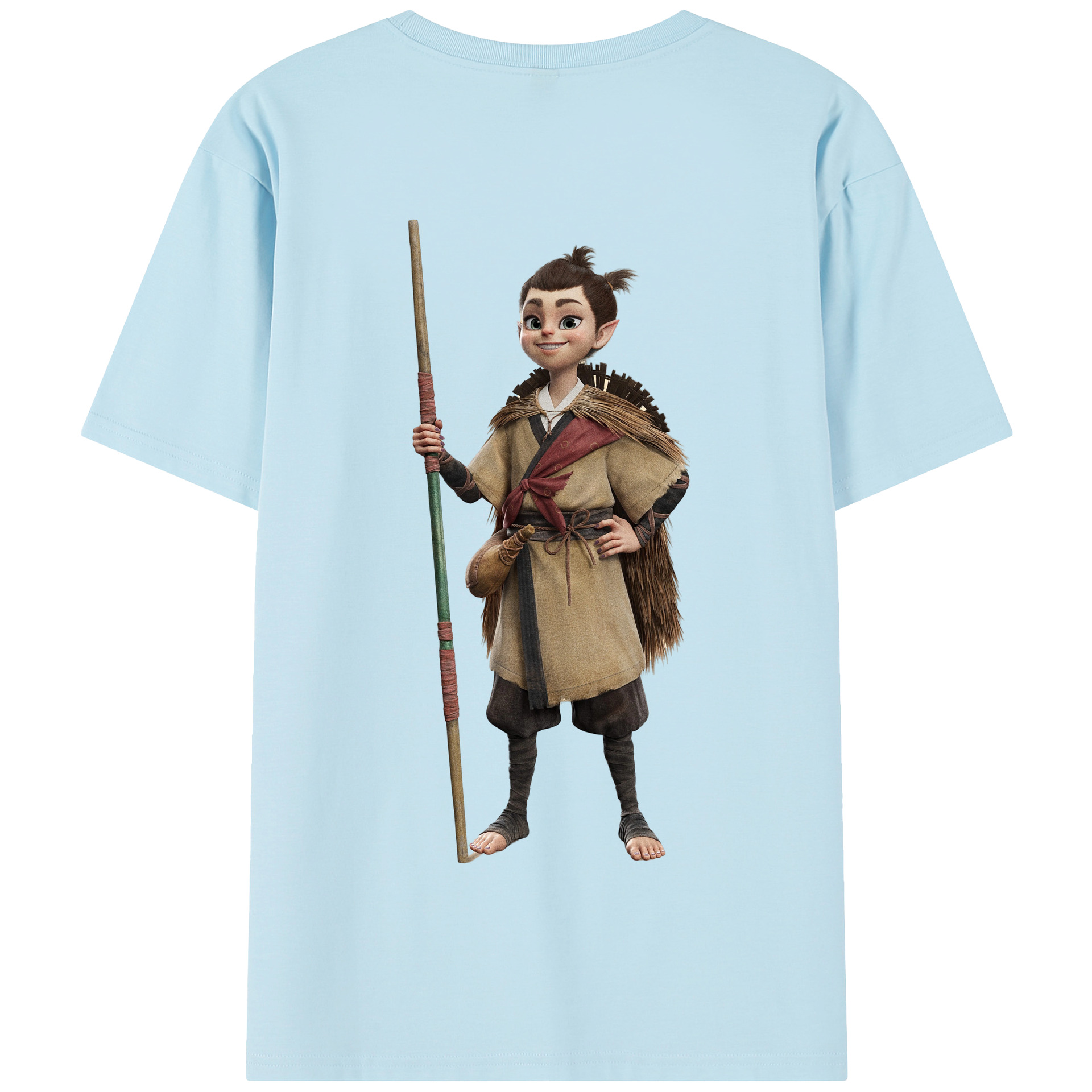 （画像用） Ne Zha 2 ナタ 魔童の大暴れ 綿100％半袖Tシャツ（背面プリント）